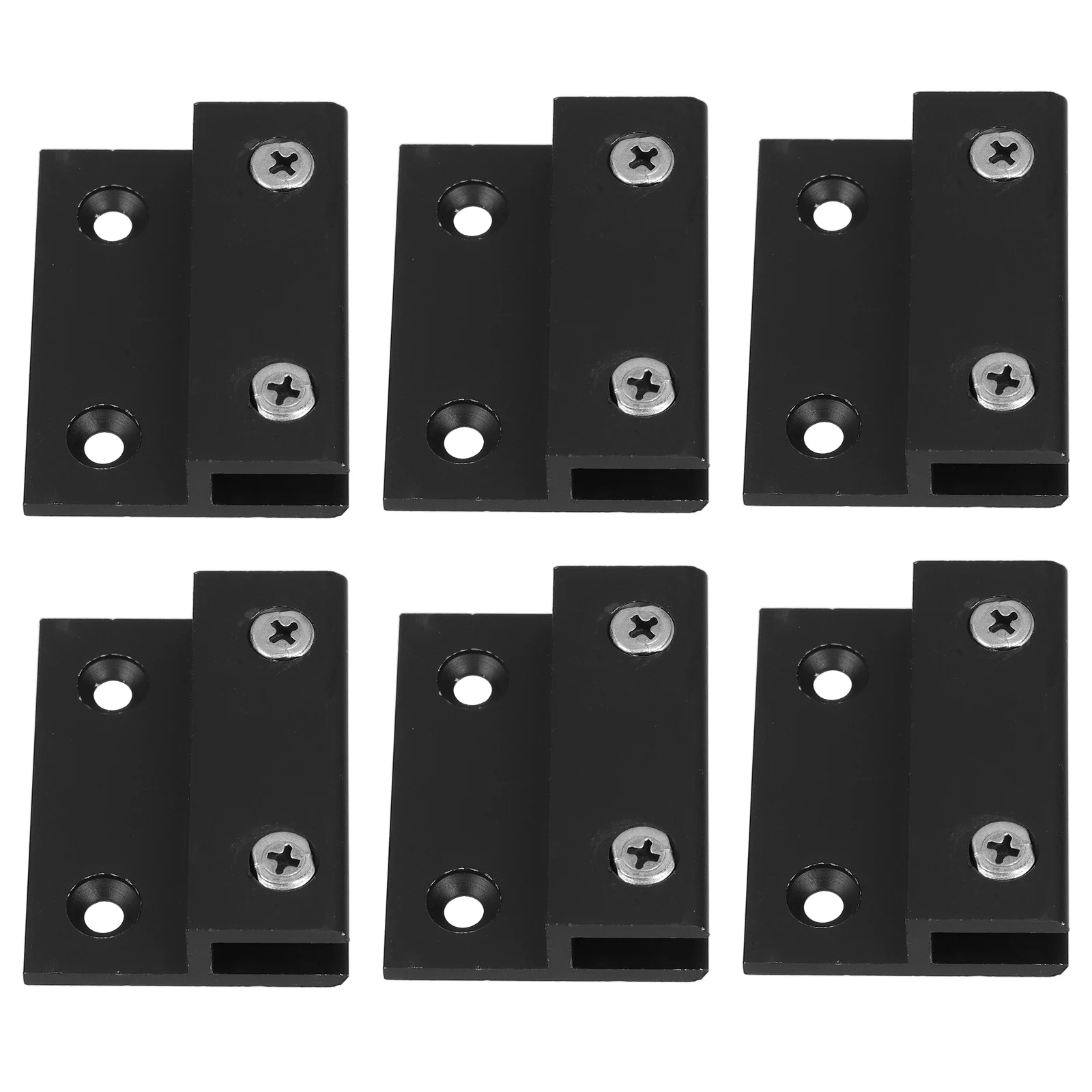 

6 Pcs Glass Clip Adjustable Shelf Bracket Railing Brackets for Suite Clamps Black Holder