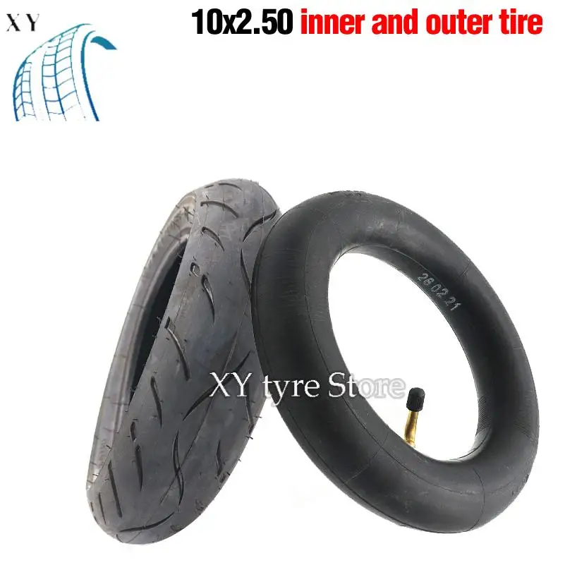 إطارات 10 بوصة 10x2.50 60/85-6 سميكة ومقاومة للاهتراء، مناسبة لاستبدال إطارات السكوتر الكهربائي
