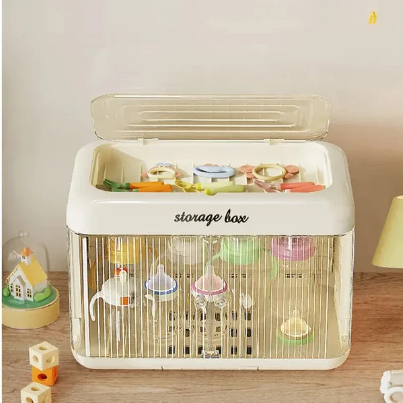 Child-Friendly Baby Supplies Storage Box Tableware Organizer Food Auxiliary Tool Cabinet with Bowl And Dish Drain Rack