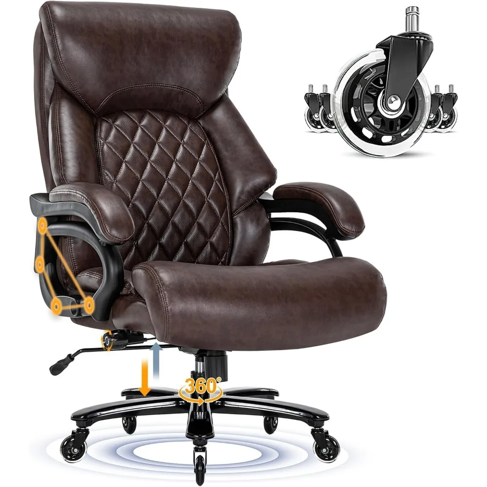 

Big and Tall Office Chair for Heavy People, 500LBS High Back Extra Wide Heavy Duty Executive Office Chair Comfortable for Home O