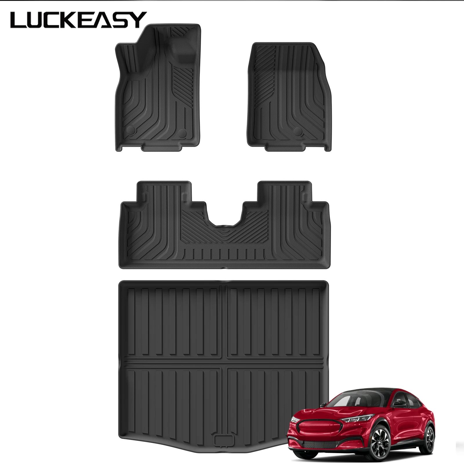 Left Drive for Ford Mustang Mach-E 2021 All-weather Floor Mats Trunk Pad  Waterproof Liner TPE Car Interior Accessories
