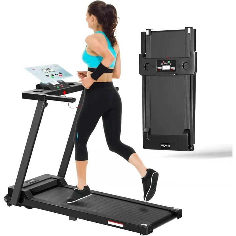 

Portable Foldable 3.0 HP Small Treadmills for Home Office with 300 LBS Capacity, Folding Running Walking Compact Treadmill