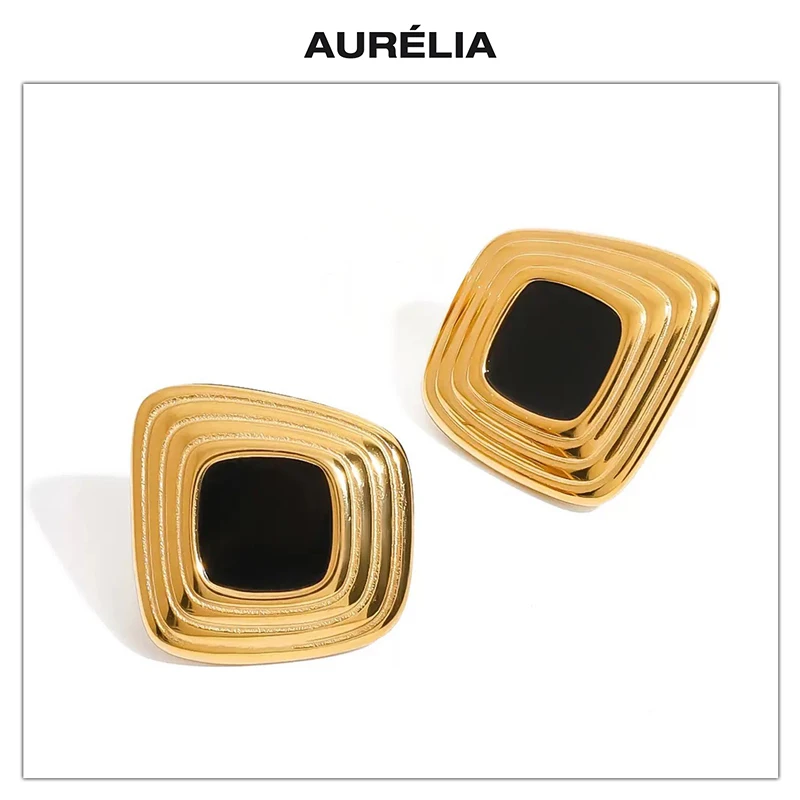 

Fashion Brass Plating 18K Gold Zircon Square Earring Women Delicate Designer Everyday Jewelry
