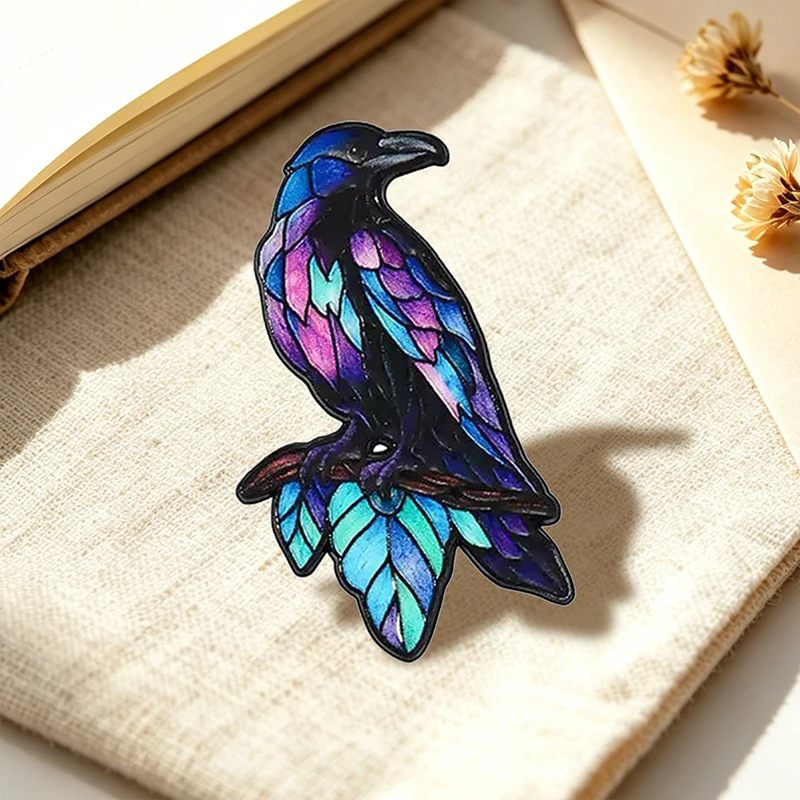 Cartoon Wild Animal Pins 6-style Enamel Owl Raven Peacock Lion Fox Cat Brooch Pin On Clothes Bags Badge Fashion Accessories Gift