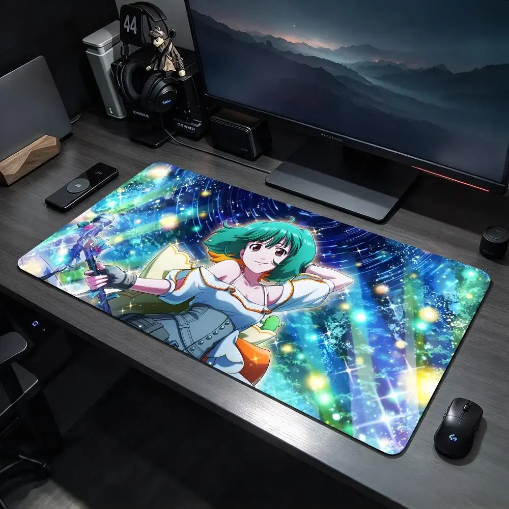 Classic Anime M-Macross Frontier Mouse Pad Large Gaming Mousepad Desk Mat Non Slip Bottom Featuring Stitched Edges