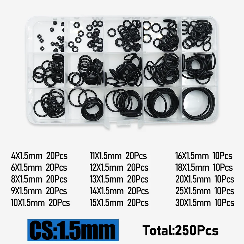 CS 1/1,5/2,0/2,4/3,1/4,0 mm Gummi-O-Ring-Dichtungsscheibe NBR O-Ring ölbeständig hohe Temperatur für die Reparatur von Auto-Sanitär-Wasserhahn – Detail 21