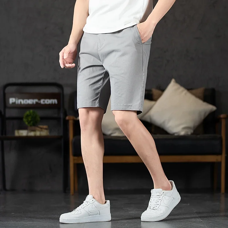 Chino Shorts Men Dress Shorts Summer Casual Lightweight Cotton Stretch Waist Flat Front Casual Shorts Slim Fit