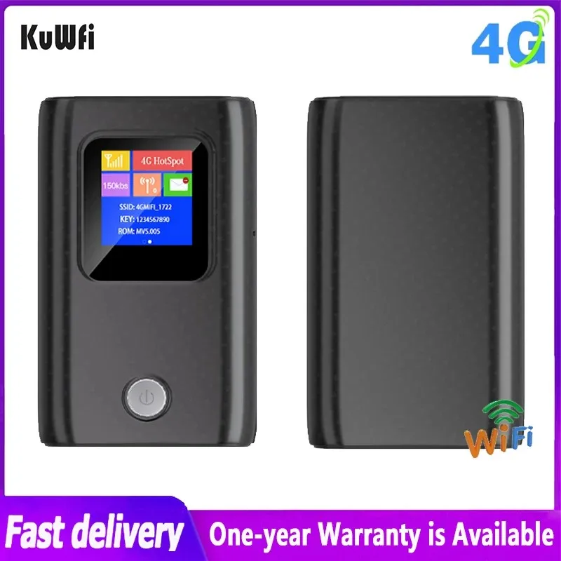 KuWfi-enrutador Wifi 4G Lte, Mini Wifi inalámbrico de 300Mbps, módem de desbloqueo de punto de acceso móvil portátil con ranura para tarjeta SIM,