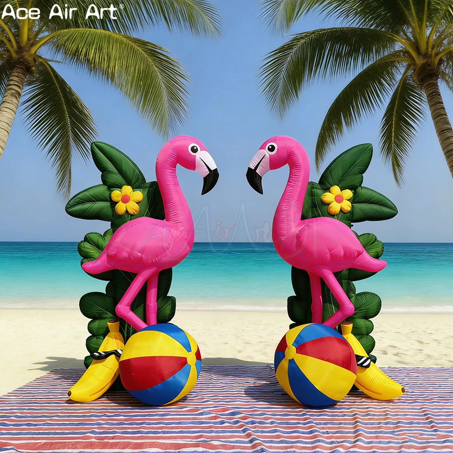 

Гигантский надувной фламинго для декора – реквизит для летней вечеринки у бассейна, фон для тропических мероприятий в гавайском стиле, набор надувных фламинго