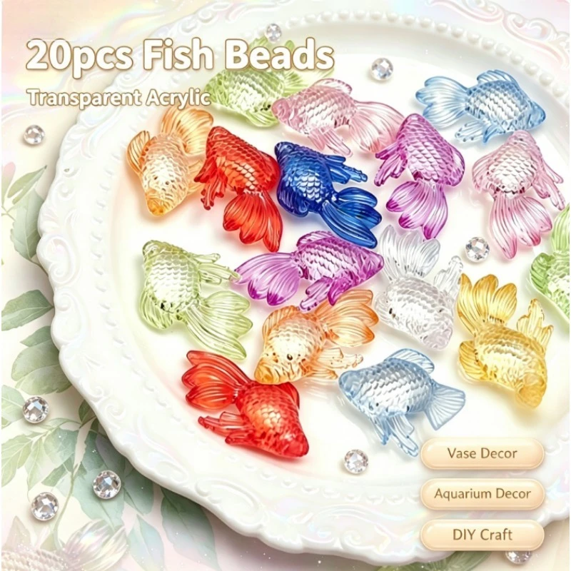 Aquarium Fish Glass - 20 Pezzi Perline Trasparenti in Acrilico