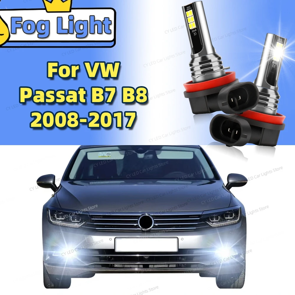 

2Pcs LED Front Fog Light Lamp Casnbus 6000K Car Bulbs For VW Volkswagen Passat B7 B8 2008 2010 2011 2012 2013 2014 2015 16 2017