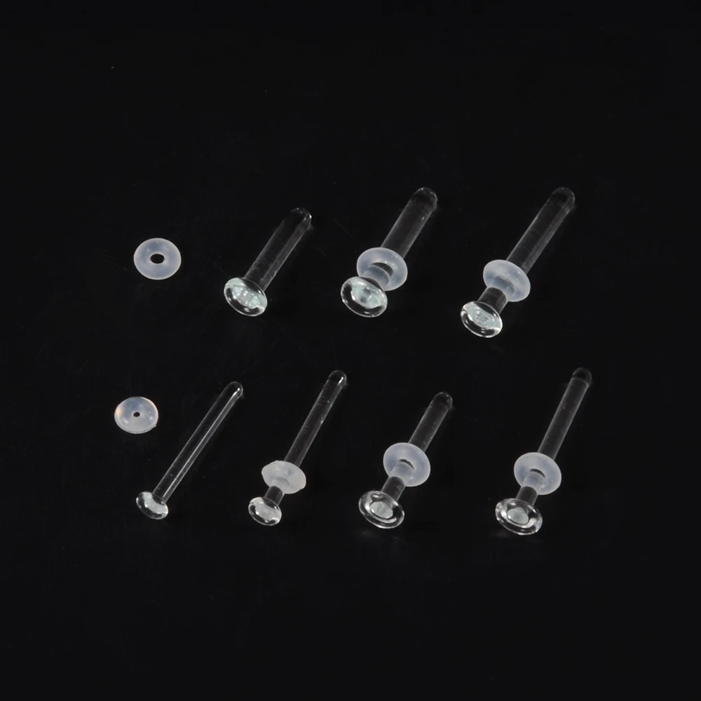 Transparent Colorful Glass Nose Studs, Allergy Preventing