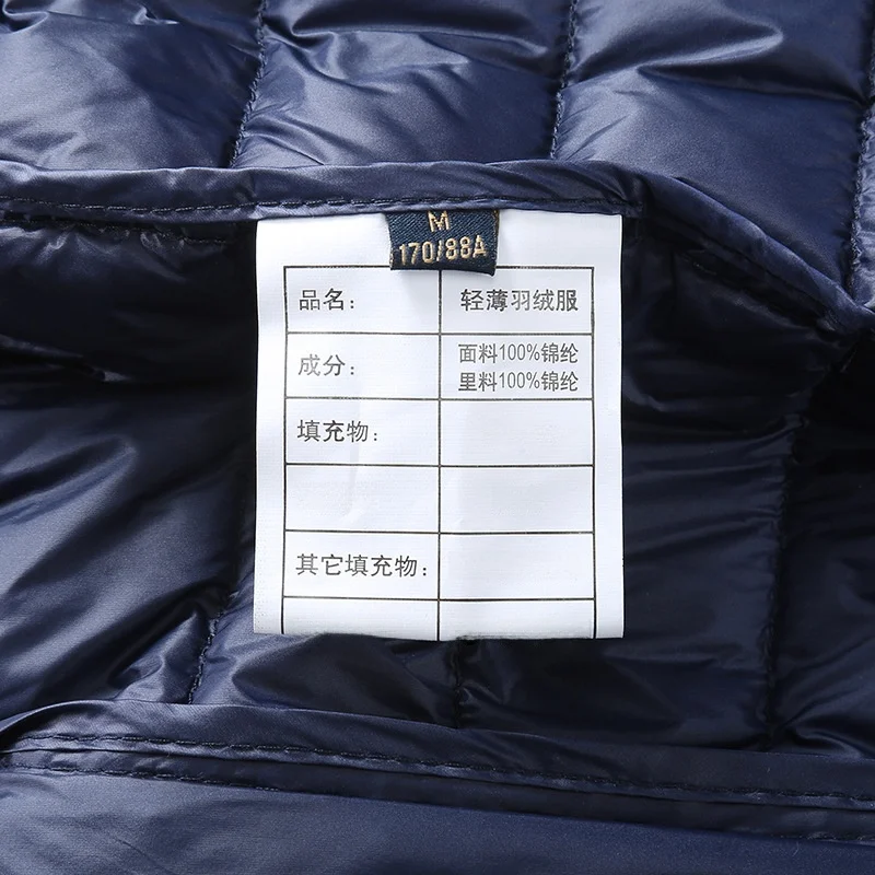 

New Arrival Lightweight Warm Du down Jaet Men's ort Sle Winter Faion Thin Nylon Fabric Detachable Hood Zipper Closure