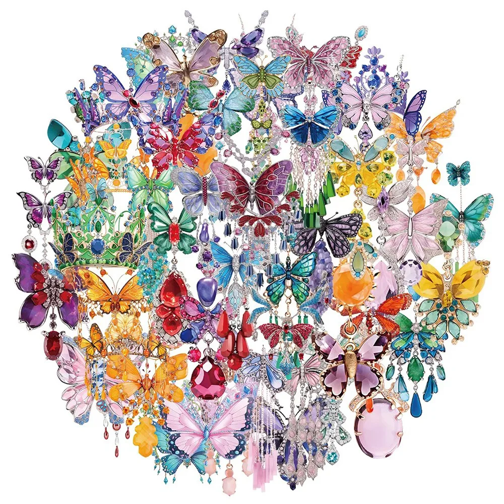 

10/30/50pcs Cute Aesthetic Butterfly Jewelry Cartoon Stickers for Girl Laptop Phone Notebook Funny Wall Decoration Sticker Toys