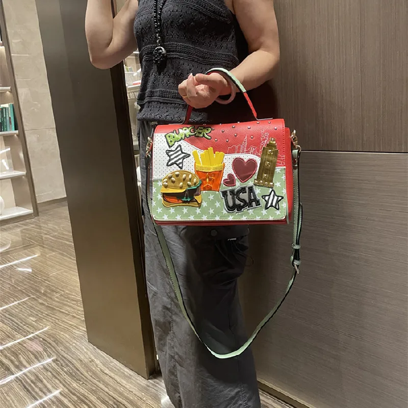 

High Quality Women PU Leather Handbags Shoulder Bags Fashion Ladies Rivet Messenger Bags Casual Female Crossbody Bags for Women
