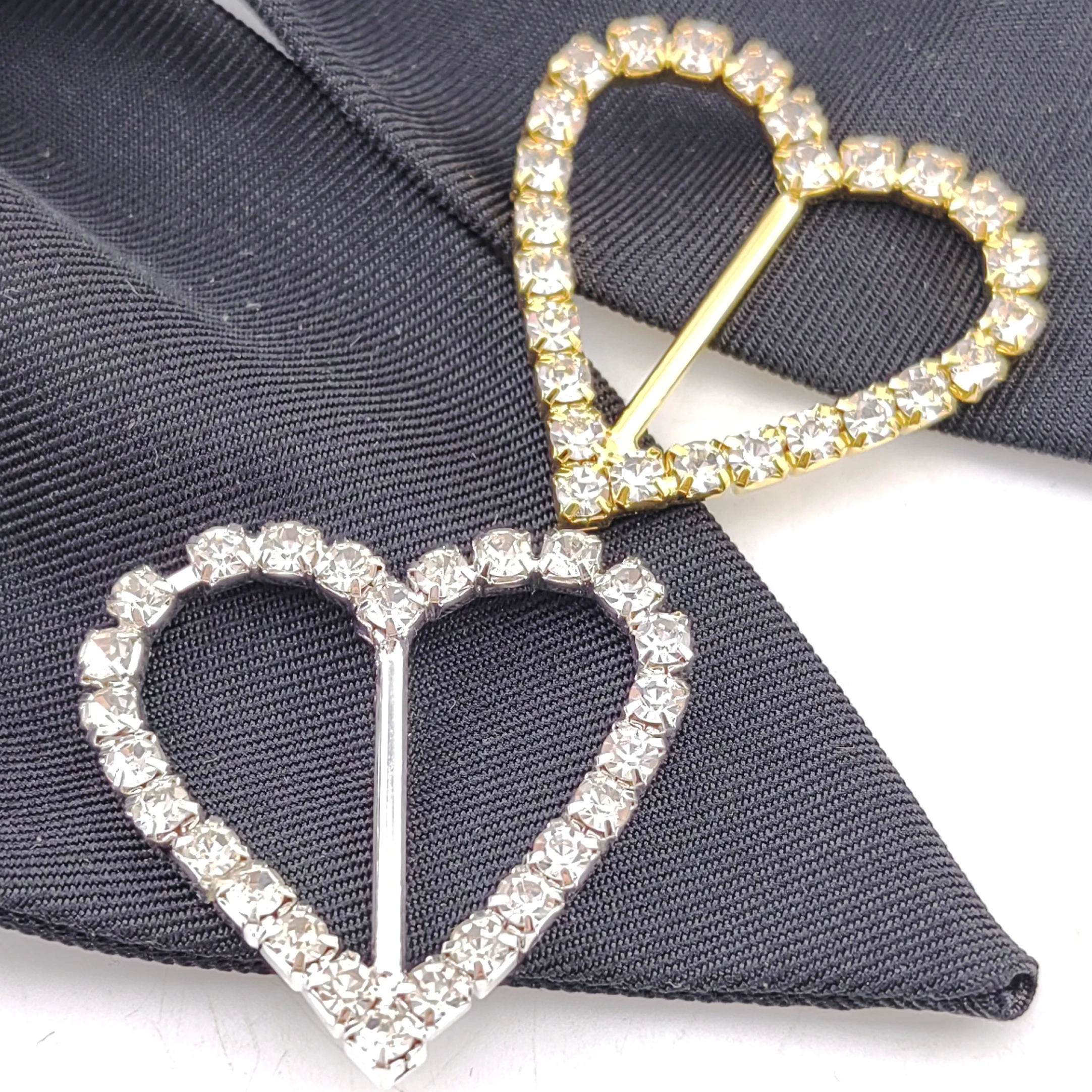 10PCS Peach Heart Rhinestone Buckle DIY For Clothing Decoration Gift decoration Jewellery