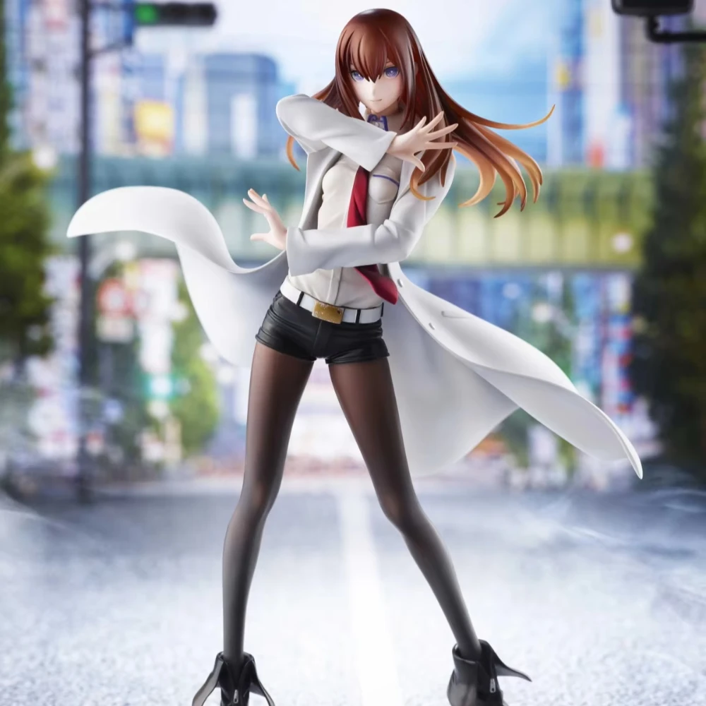 22,5 cm Anime Steins; Gate Makise Kurisu Dream Tech Figur 1/7 Weißer Mantel Stil Stehendes Modell Spielzeugpuppe Actionfigur PVC