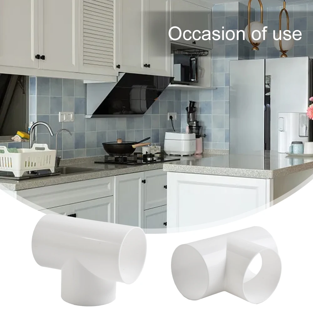 Three-Way Exhaust Pipes Extrator Fan, duto de ventilação, conector divisor, PVC Range Hood, T Y, 4 "divisor