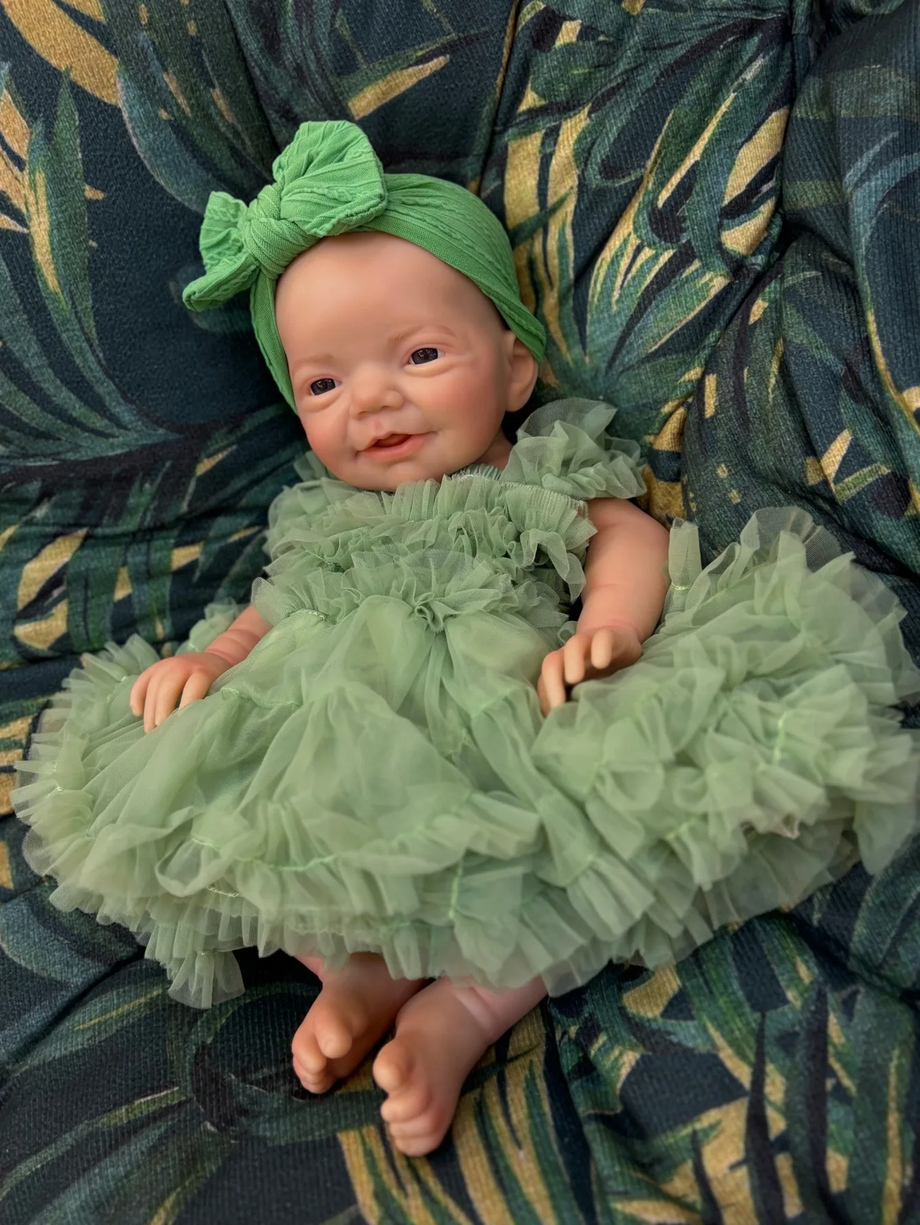 Aizwa1 18-calowa Ręcznie Robiona Miękka Silikonowa Lalka Niemowlę Bebe, Miękka w Dotyku, Skóra Malowana 3D, Lalka Reborn Dziewczynka, Prezent Urodzinowy dla Dzieci