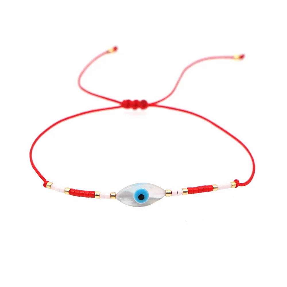 KKBEAD Shell Evil Eye Bracelet Jewelry for Women Miyuki Seed Beads Dainty Simple Bracelets  Pulseras Mujer Moda Jewellery