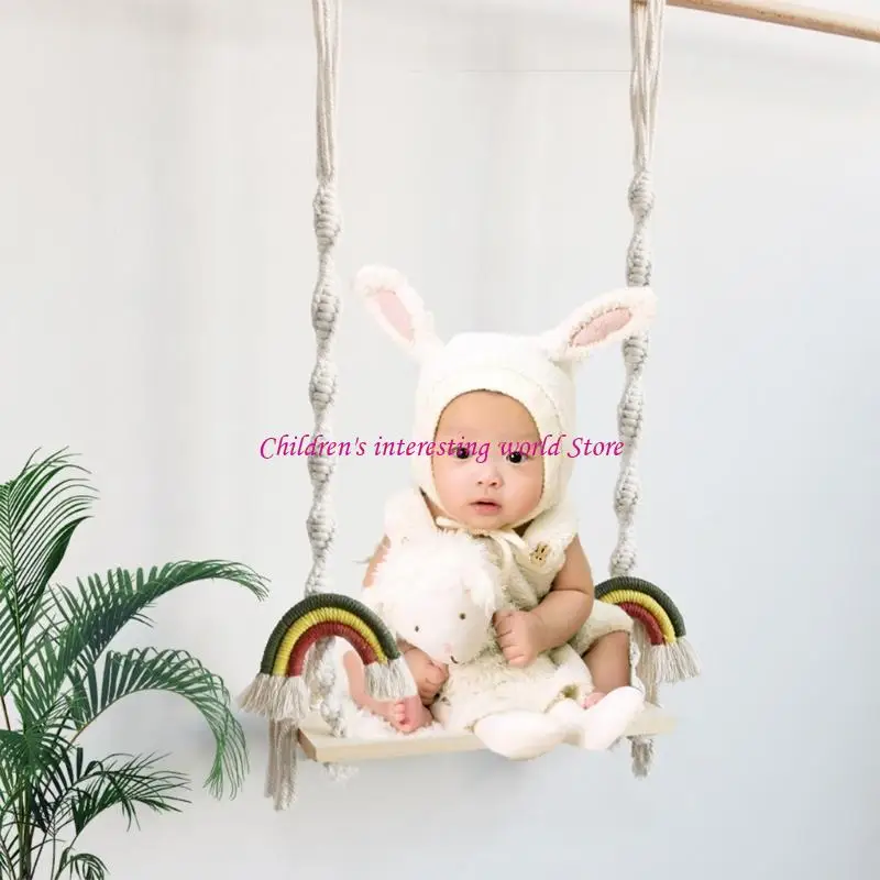 

Новорожденный позирует реквизит Macrame Swing Vintage Baby Photo Props Photoshoot Pose Baby 425f