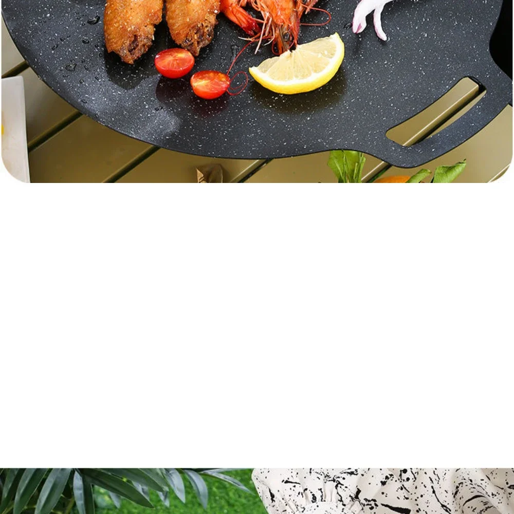Braten runde Pfannen koreanische Aluminium Antihaft-Grill platte Bratpfanne Grill Grill Grill im Freien Gusseisen Grill Grill pfannen – Detail 7