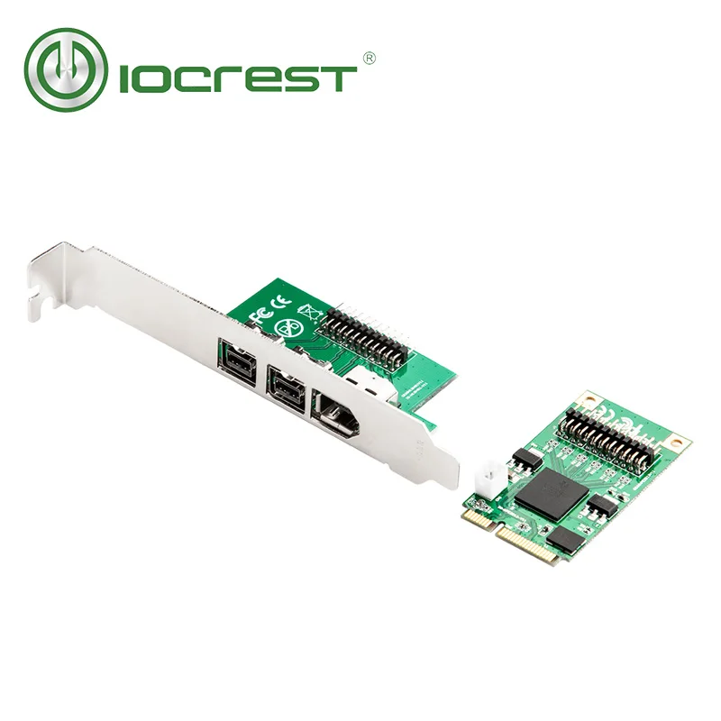 IOCREST Mini PCI Express 1 Port Firewire 1394A and 2 Ports 1394B Card Mini Pcie 1394 Card 3 Ports Texas- Instruments -xio2213b