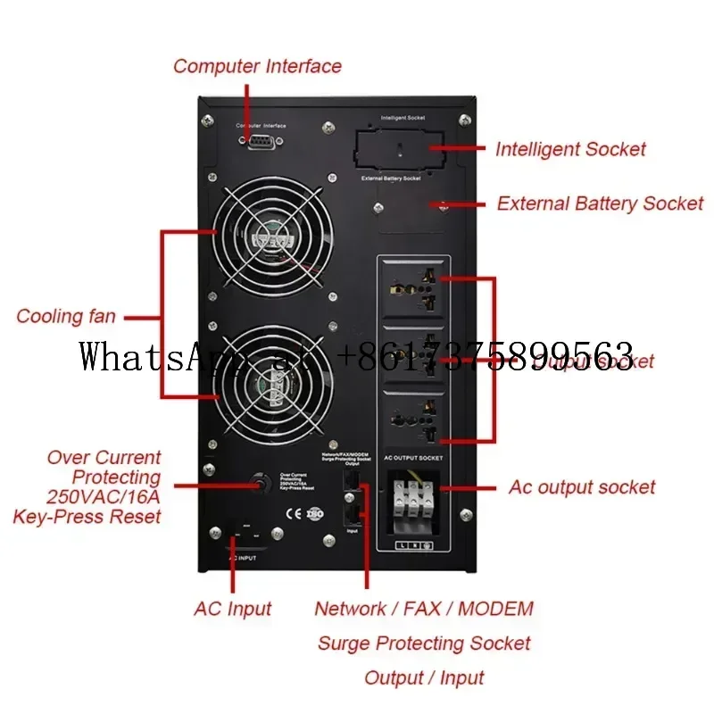 6KVA 6000W Online UPS 0ms Transfer Uninterrupted Supply 6KW External  for Data Center