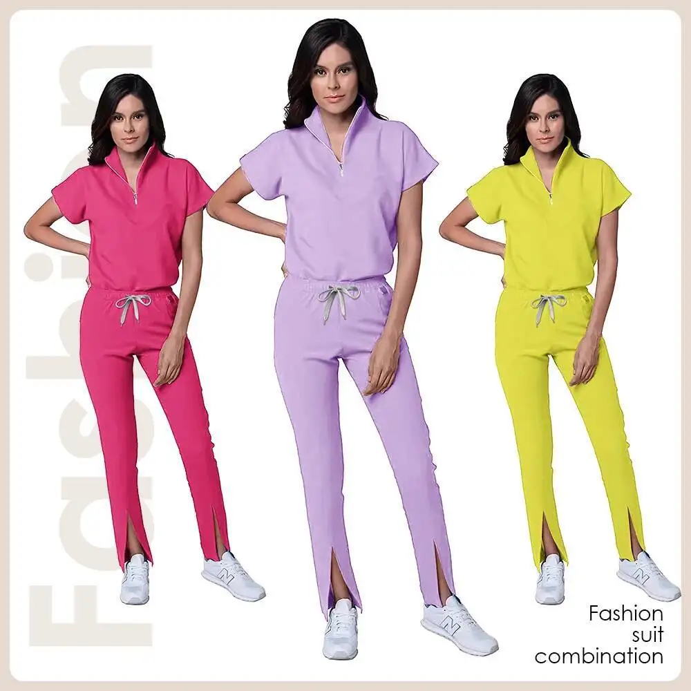 Scrub chirurgico ospedaliero Top Pantaloni Infermiera Infermieristica Abbigliamento da lavoro Medici Abbigliamento Accessori Uniforme medica Scrub elastico Set