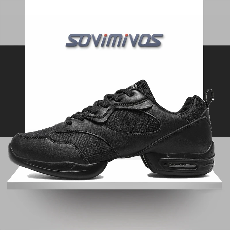 Zapatos de suela blanda para hombre, zapatillas de baile cuadradas antideslizantes, zapatos de Jazz de red, zapatos de rendimiento de equipo de Fitness, nuevos