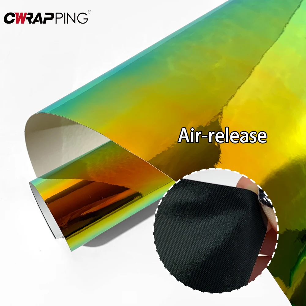 Car Stickers Vinyl Film Laser Plating Rainbow Yellow Stickers Waterproof Anti-scratch Body Color Change Film Auto Accessories