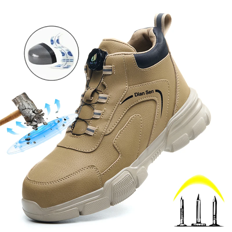 Mens Safety Boots Steel Toe Exploitation Site Work Safety Shoes Jungle Adventure Boots Outdoor Work Waterproof Whoes Anti-smash