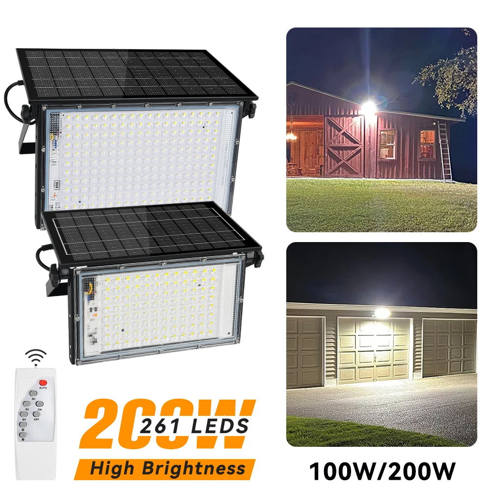 

Solar Floodlight Outdoor Lights LED Portable Camping Light Outdoor Solar Sunlight Light Wall Light For Yard Garden Shed