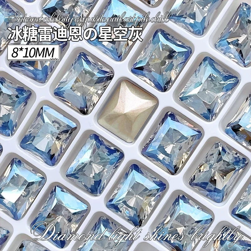 K9 cristal blanco con diamantes de forma mixta gris claro gemas de fondo puntiagudo utilizadas para pendientes collares accesorio de joyería para uñas