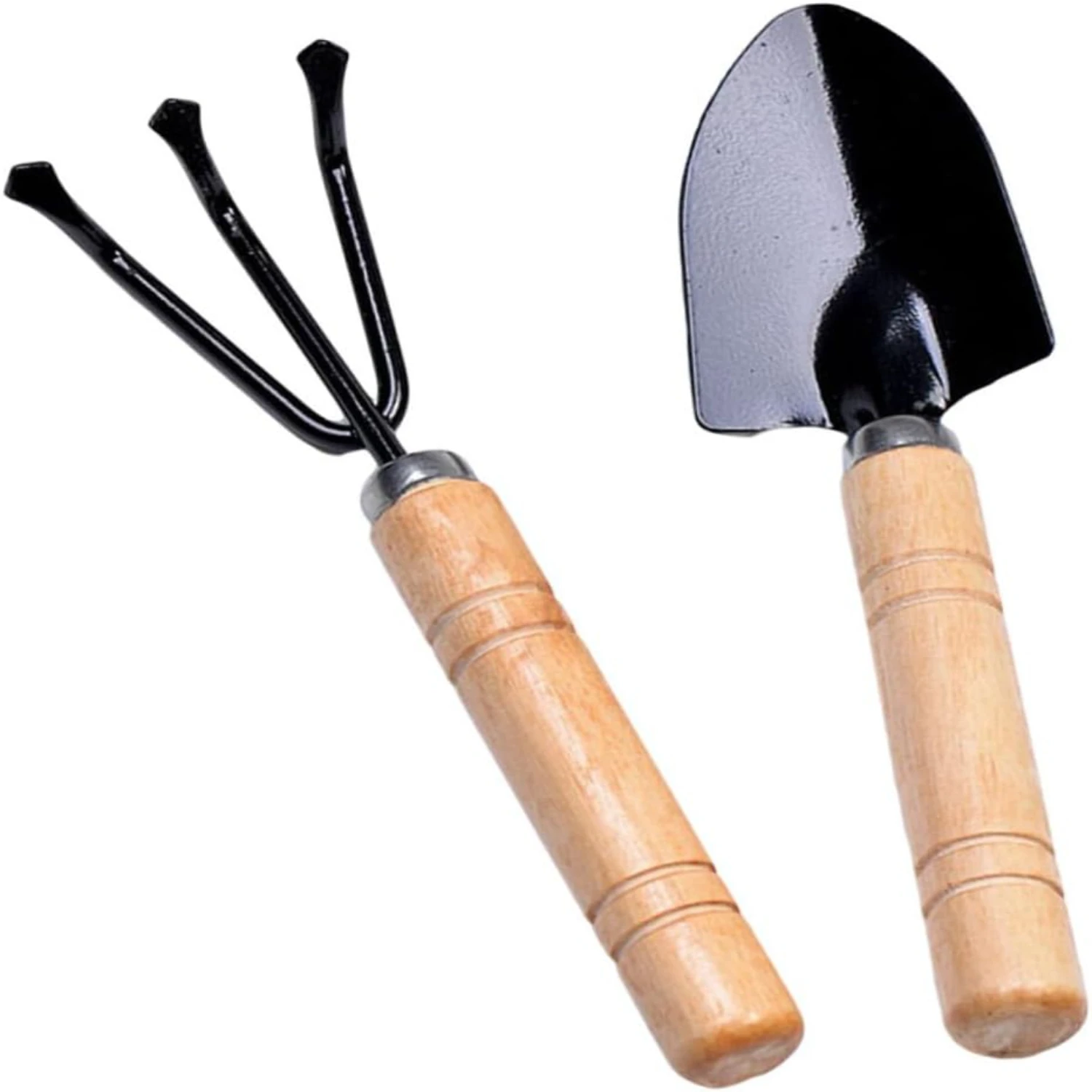 2pcs Gardening Tool Set Bamboo Wooden Handle for Planting - Garden Planting Tools Two Piece Suit