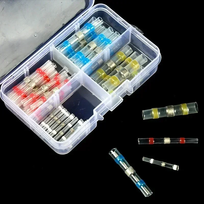 

50pcs Wire Connectors Electrical Terminals Solder Seal Marine Insulated Butt Splices Heat Shrink Waterproof Sleeve