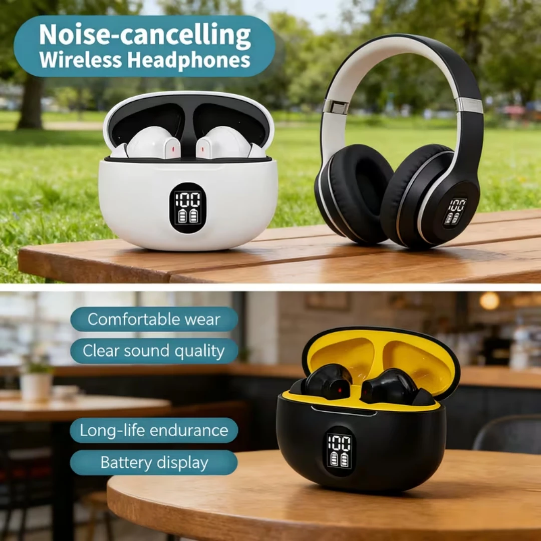 895B TWS Kabellose Ohrhörer mit Geräuschunterdrückung, Wasserdichte In-Ear-Stereo-Kopfhörer mit LED-Display und Ladecase – Detail 4