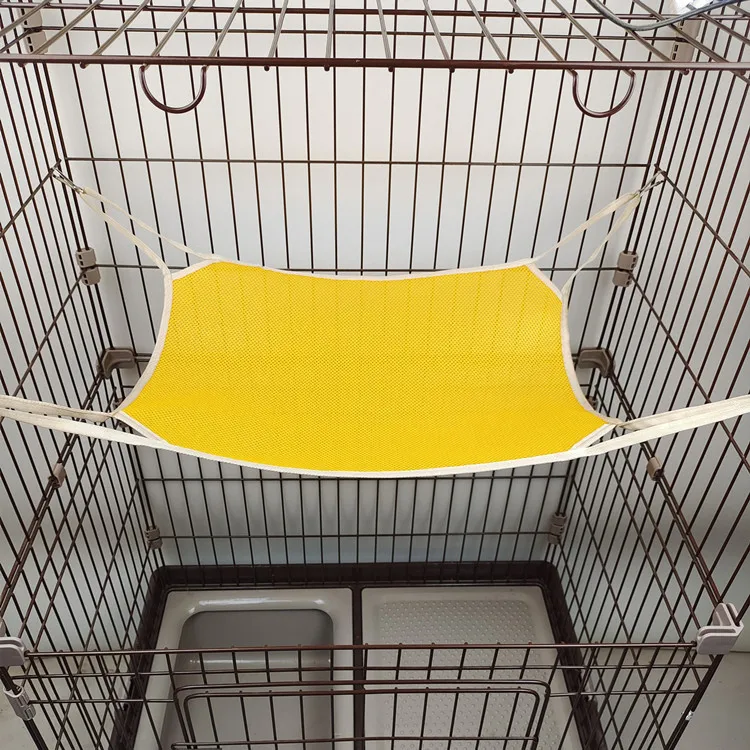 New summer pet cat hammock mesh sandwich hammock iron cage cat swing pet supplies view 4