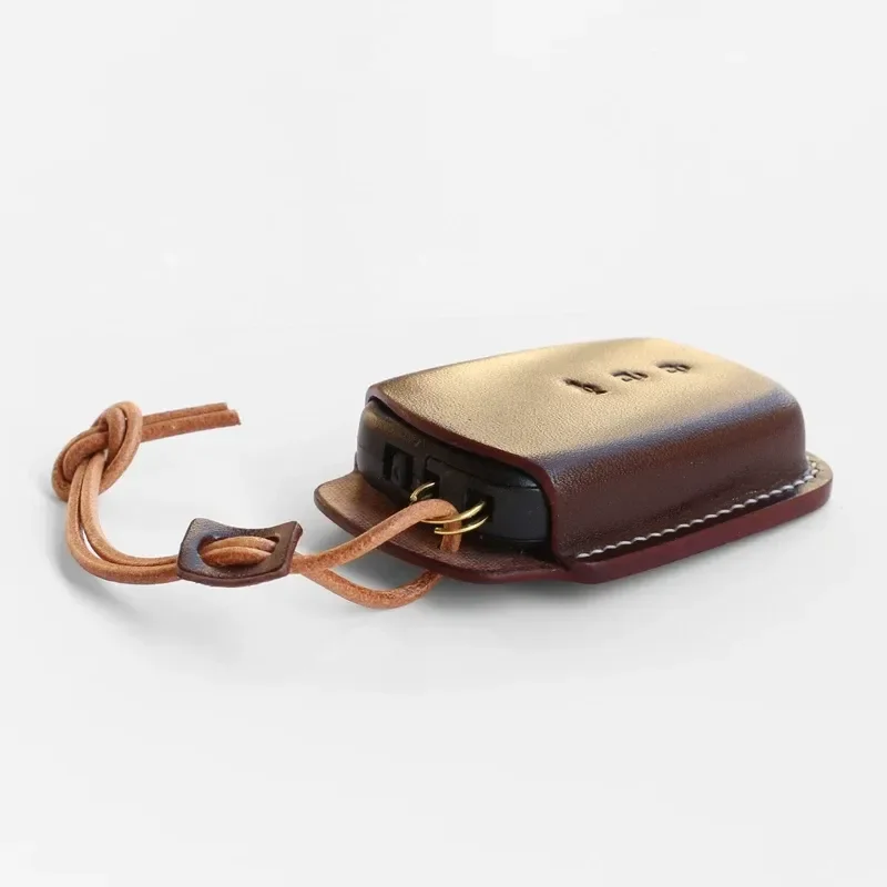 for Toyota RAV4 Highlander Prado Handmade Leather Simple Key Case Personalized Custom Key Cover view 2