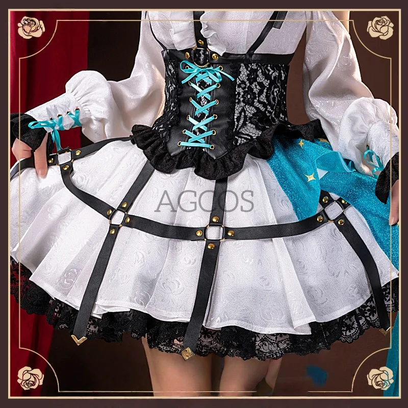 AGCOS أنيمي Mikuu تأثيري MIKUKU قفص الورد تأثيري حلي Mikku ملابس عيد الميلاد الزي الرسمي فساتين ازياء تأثيري