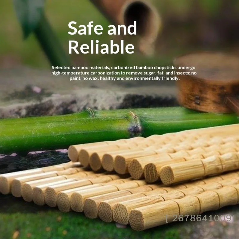 ⚑10 Pairs Chinese Bamboo Chopsticks Unpainted Wax Free Mold Proof Anti Slip Kitchen Utensils Bamboo Chopsticks Set