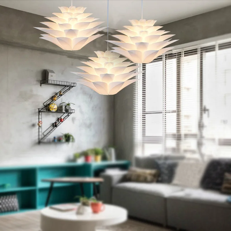 Chinese Style Multi Layer Lotus Flowers PP Pendant Lights Living Room Dining Table Chandelier Bedroom Study Lighting Lamps Decor