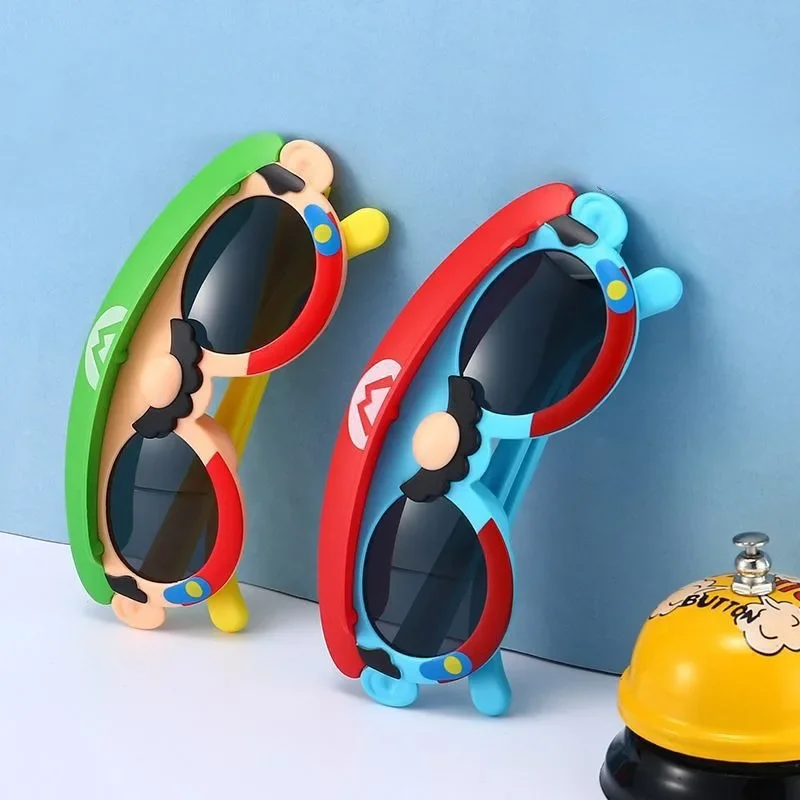 Super Mario Bros Kids Sunglasses Anime Party Toys Beach Anti-UV Glasses Children Boys Girls Funny Props Luigi Cartoon Decoration