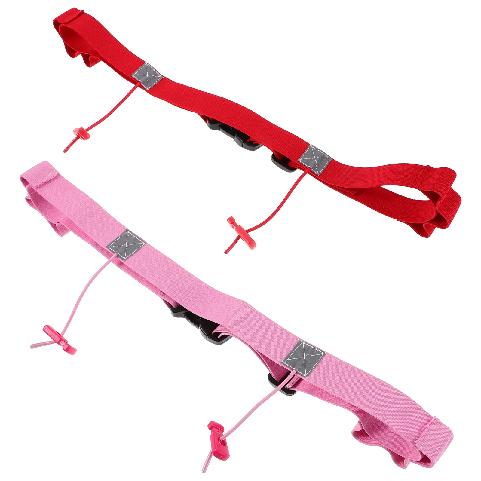 

2 PCS Number Cloth Running Belt Red and Pink Reflective Flexible Racing Elastic