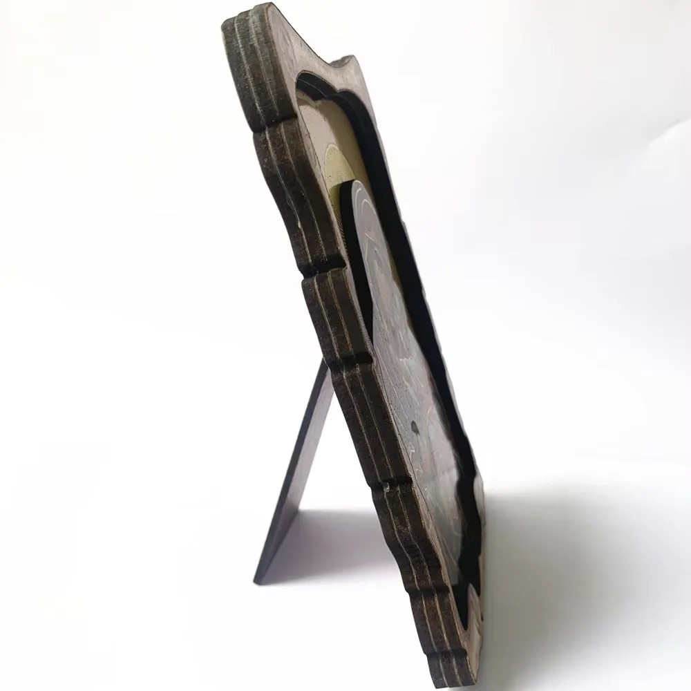 Virgin Maria Wood Icon Embracing Pattern 3 layer Church Utensils Orhtodox Icon  For Christmas Easter