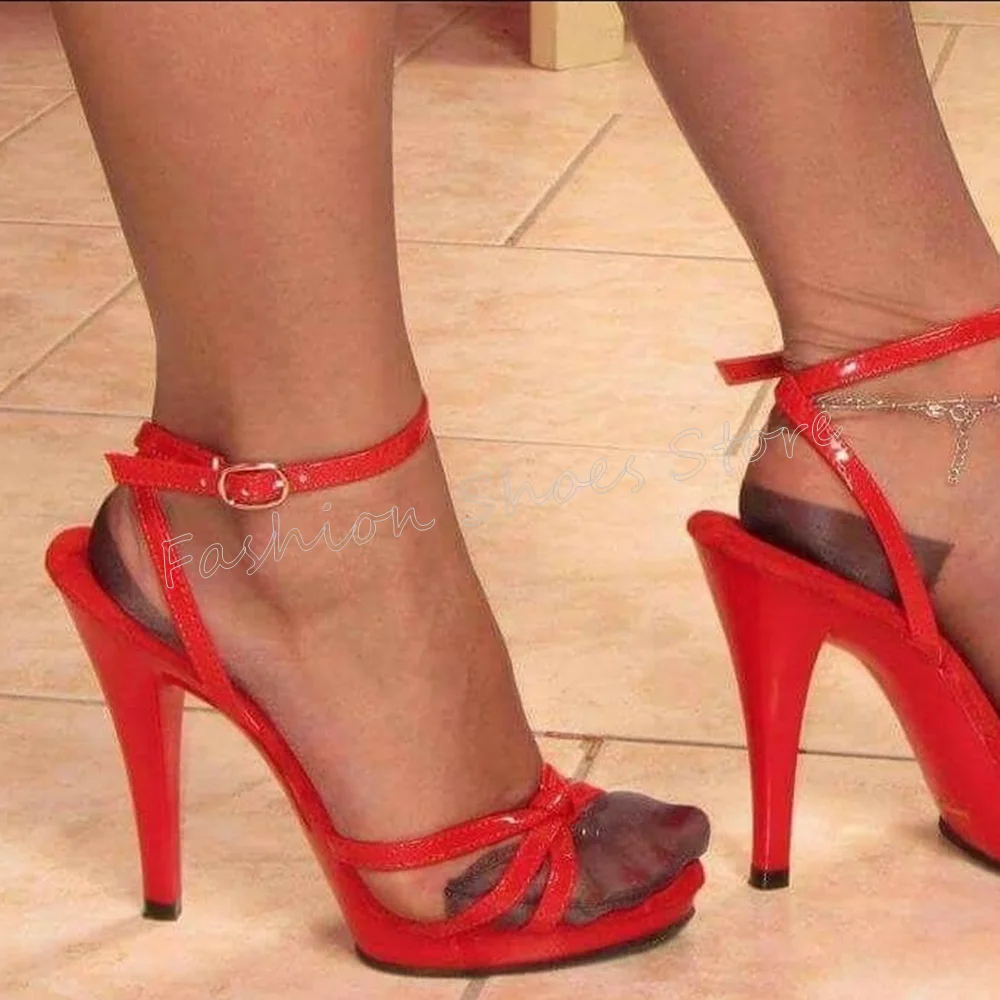 

Red Cross Strap Ankle Buckle Sandals Open Toe Stilettos High Heels High Heel Shoes for Women Heels 2024 New Zapatos Para Mujere