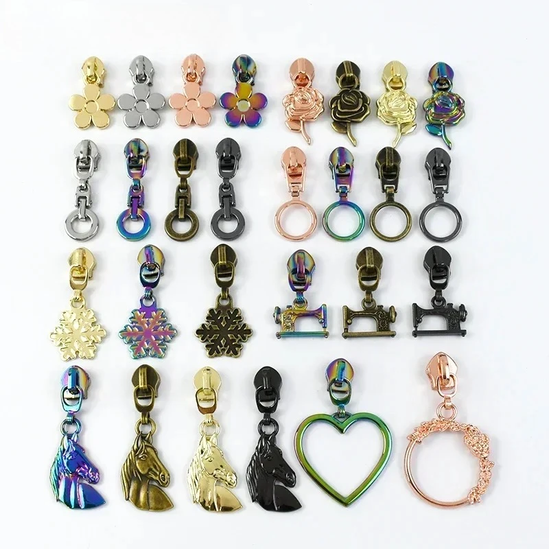 

5Pcs 5# Zipper Puller for Nylon Zippers Tape Bag Decor Zips Slider Clothes Replacement Zip Cursor Repair DIY Sewing Accessories