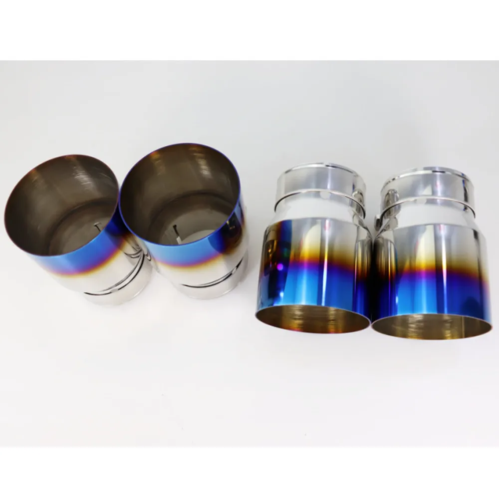 4 Pieces Stainless Steel Exhaust Tips Auspuffspitze for F87 M2 F80 M3 F82 F83 M4 Direct Fit Universal Fit Exhaust Tip Blue