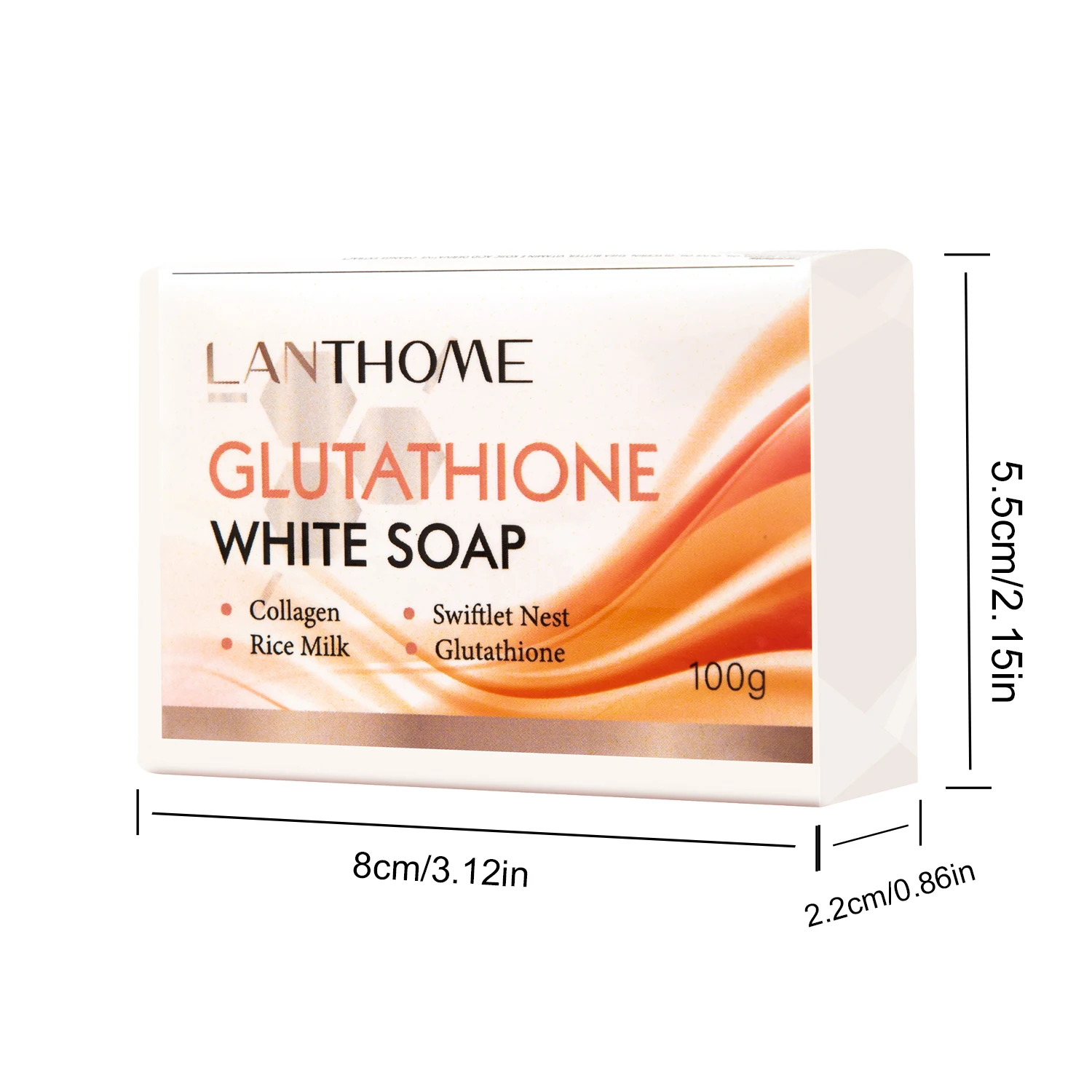 Lanthome Glutathione Whitening Soap Bar Facial Body Cleaning Shampoo Bar Dark Spot Acne Remover Moisturizing For Underarm Skin