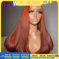 Transparent 13x4 13x6 Lace Frontal Wig Ginger Orange Straight Human Hair Wigs for Women Pre Plucked 5x5 Lace Closure Wig